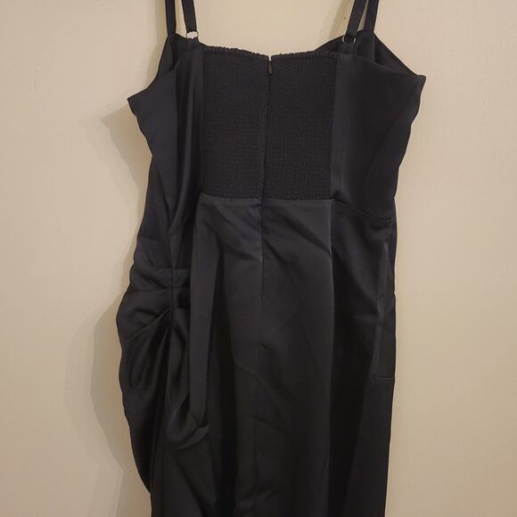 NWT J. Crew Collection Asymmetrical Ruched Dress In Stretch Satin 12 - Picture 6 of 7